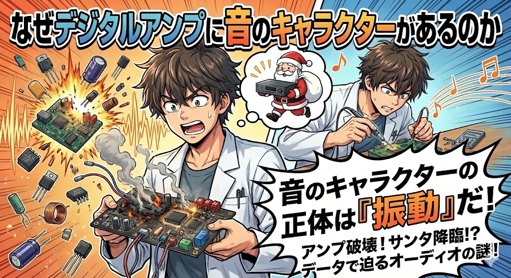 なぜデジタルアンプで音が変わるのか。マンガ扉絵。