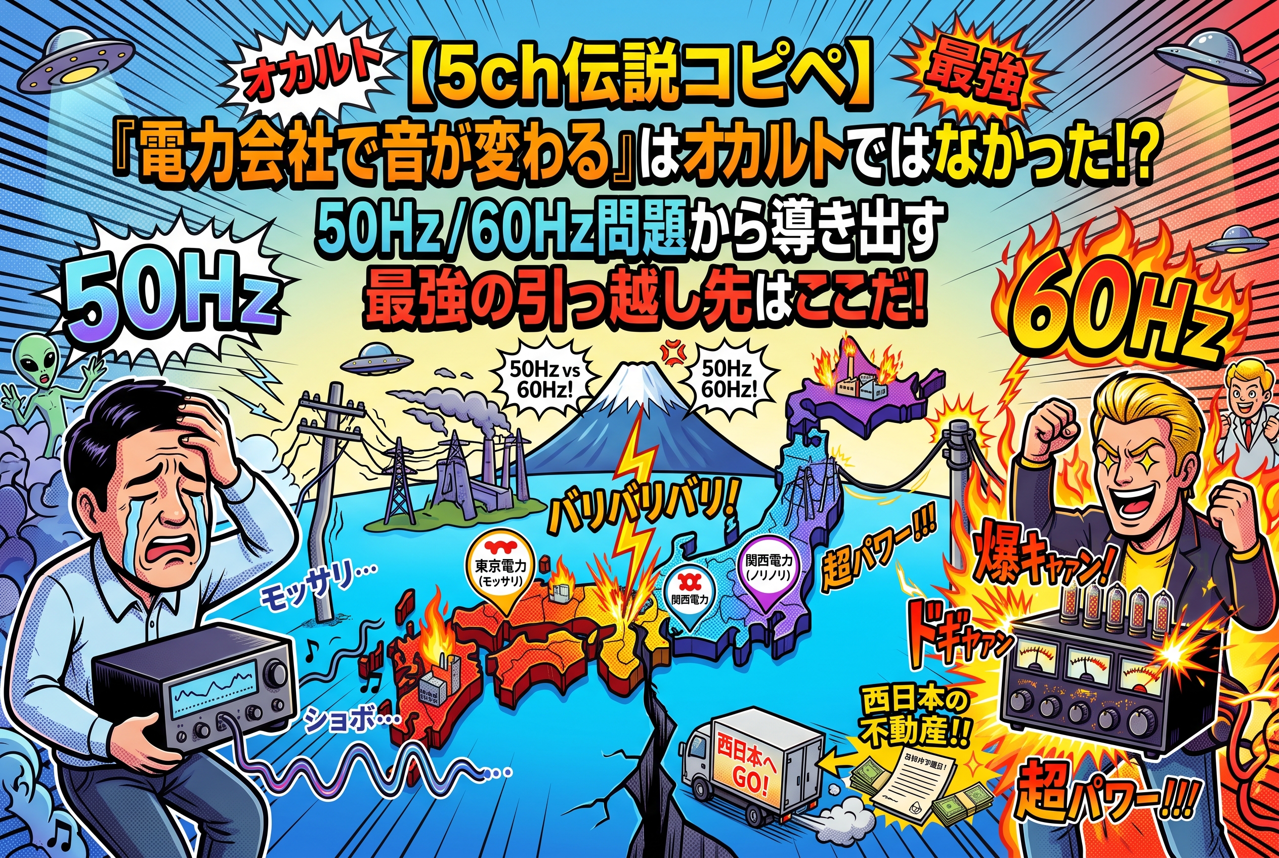 電力会社で音が変わる？科学的に考察。